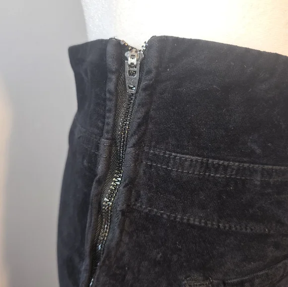 🤩Host Pick❤️ Free People In My Feelings Black Velvet Crop Flare Pants Size XS - Picture 5 of 13